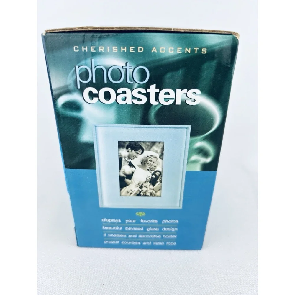 NEW Cherished Accents Photo Coasters Set‎ of 4 - Vintage
